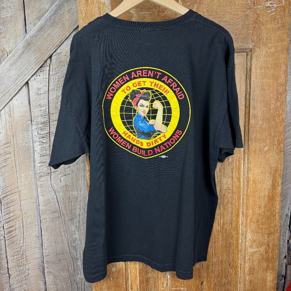 Building Trades Women Black Tee Size 2XL